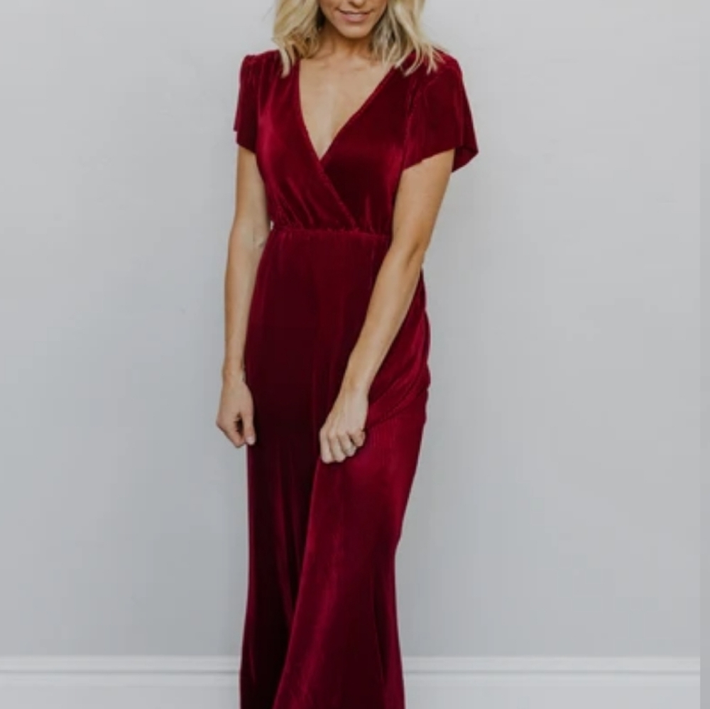 Baltic Born Athena Scarlet Pleated Maxi Dress